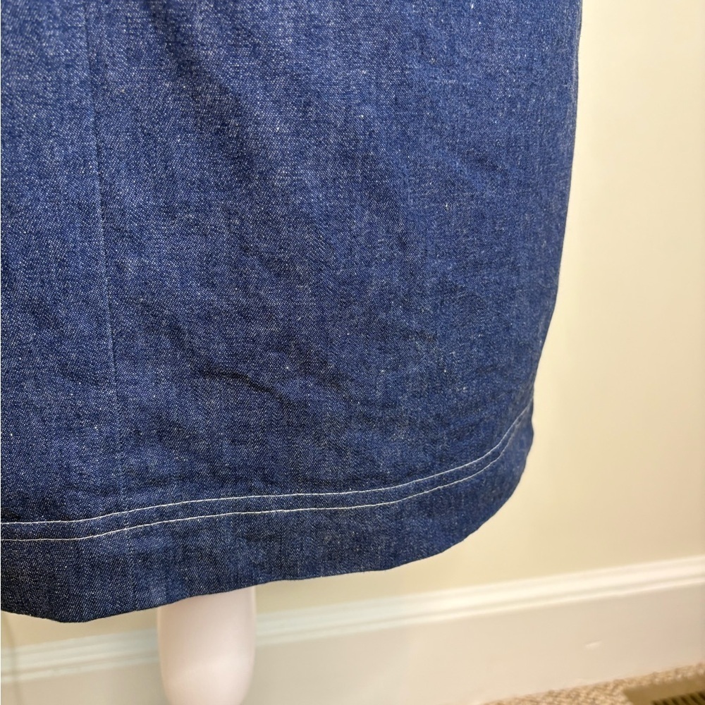 Vtg Positive Attitude Sleeveless Denim Sheath Dress with Pockets. Size 10 - Picture 5 of 12
